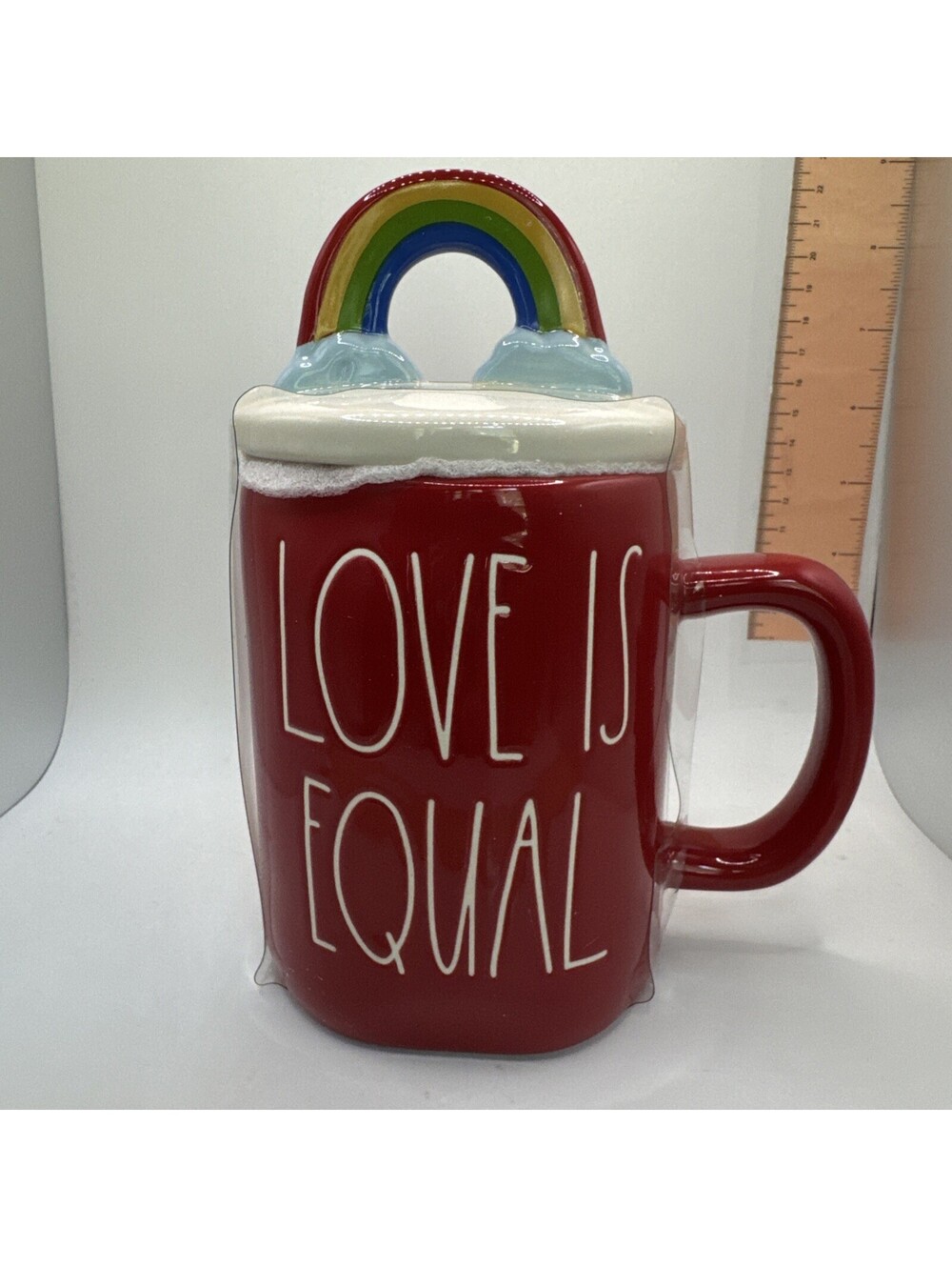 Rae Dunn “Love Is Equal” Mug With Rainbow Lid - New In Box